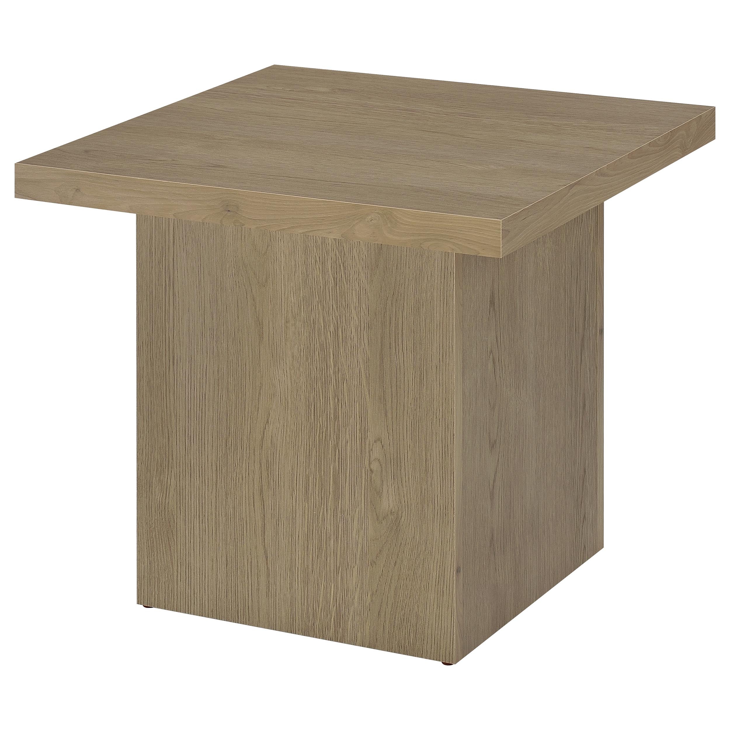 Devar Square Engineered Wood Side End Table Dark Pine