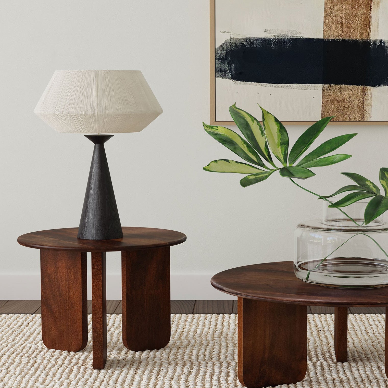 Dale Round Solid Mango Wood Side End Table Brown