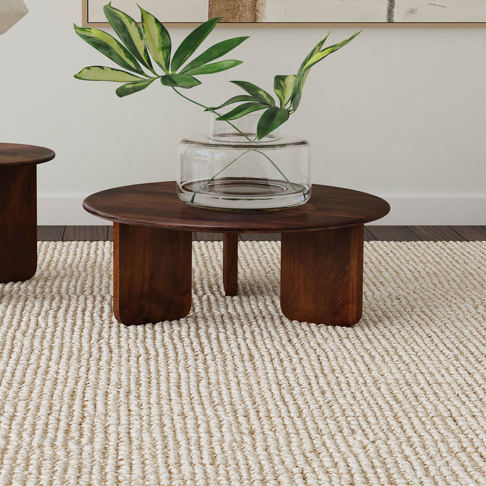 Dale Round Solid Mango Wood Coffee Table Brown