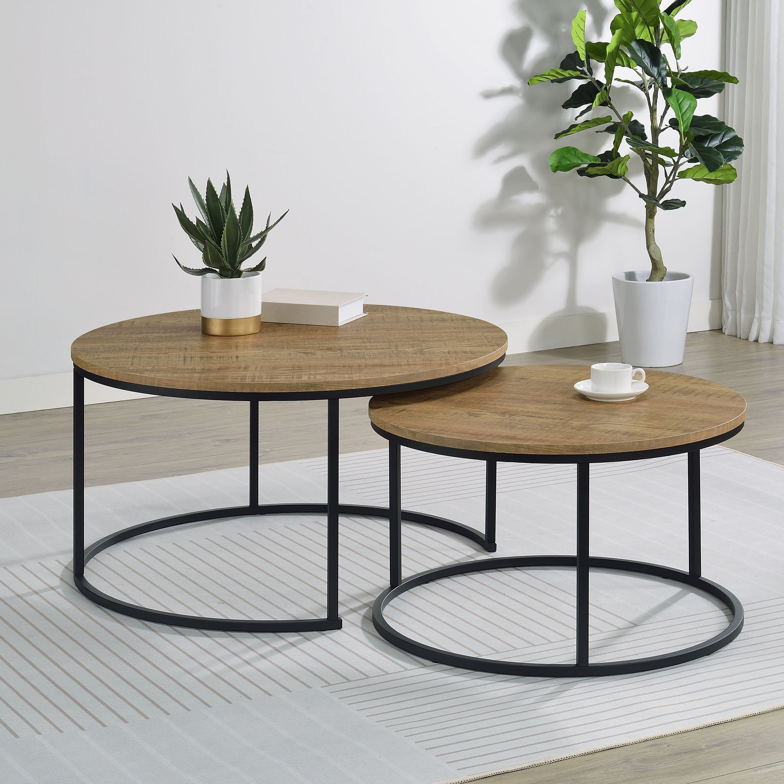 Lainey 2-piece Round Nesting Coffee Table Mango