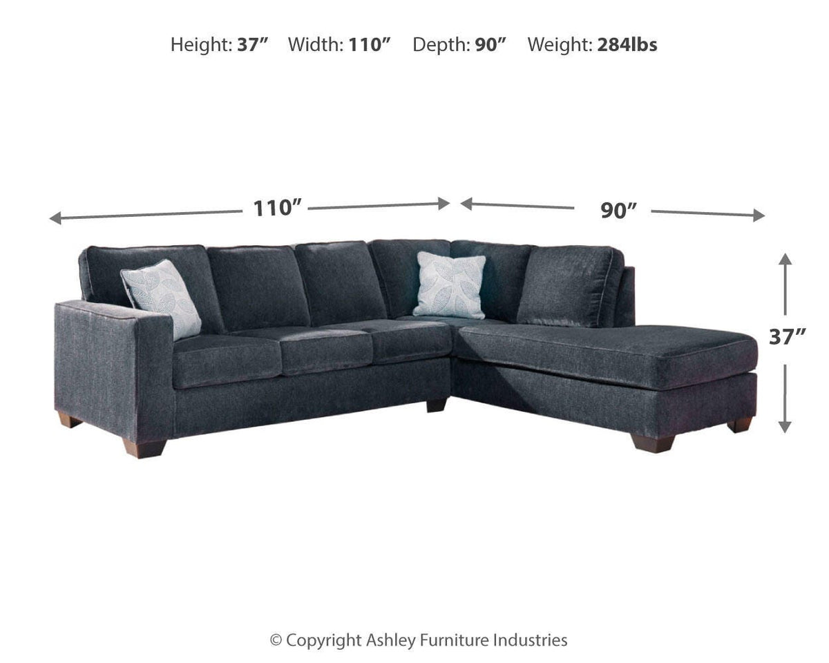 Altari 2-Piece Sleeper Sectional with Chaise - Right-Arm Chaise