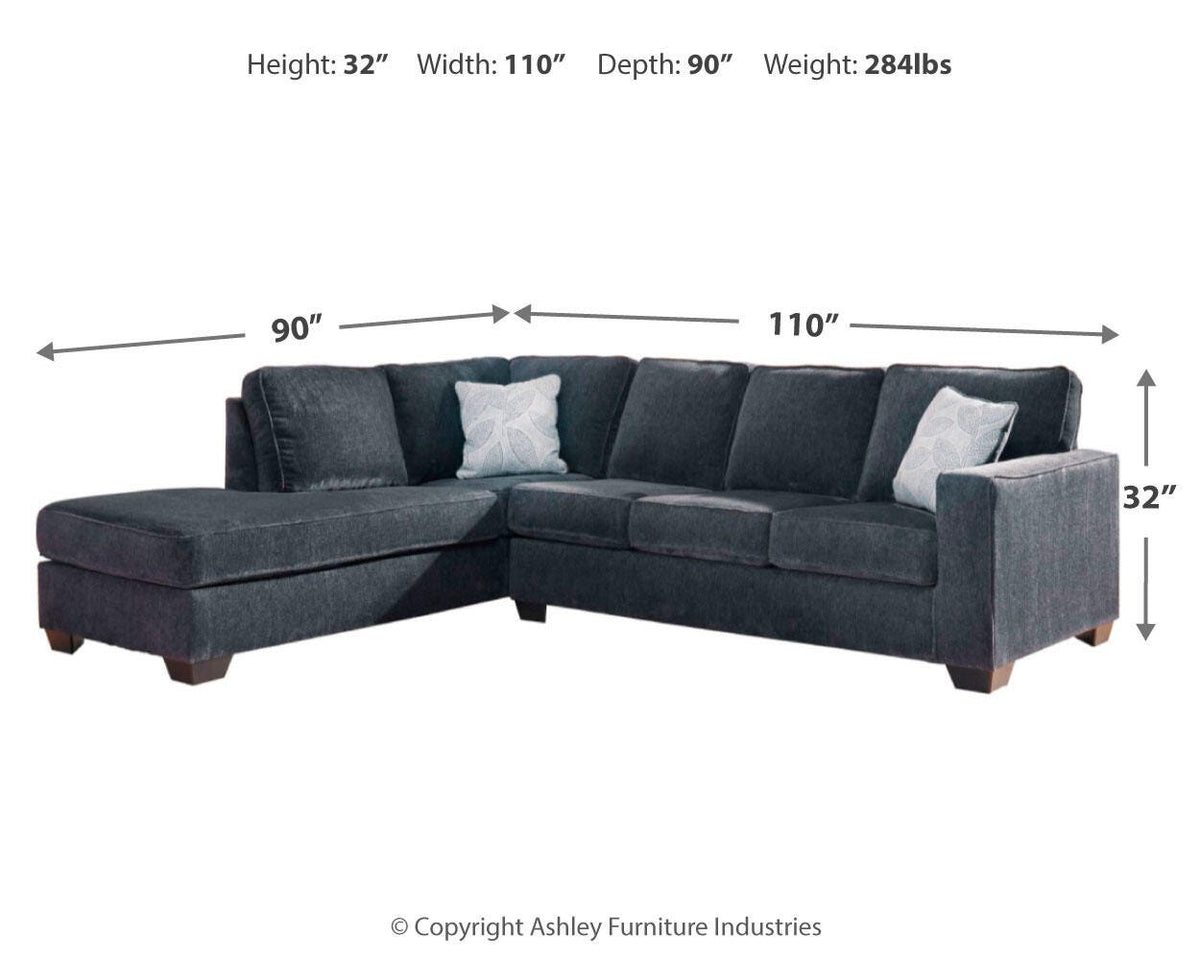 Altari 2-Piece Sleeper Sectional with Chaise - Left-Arm Chaise