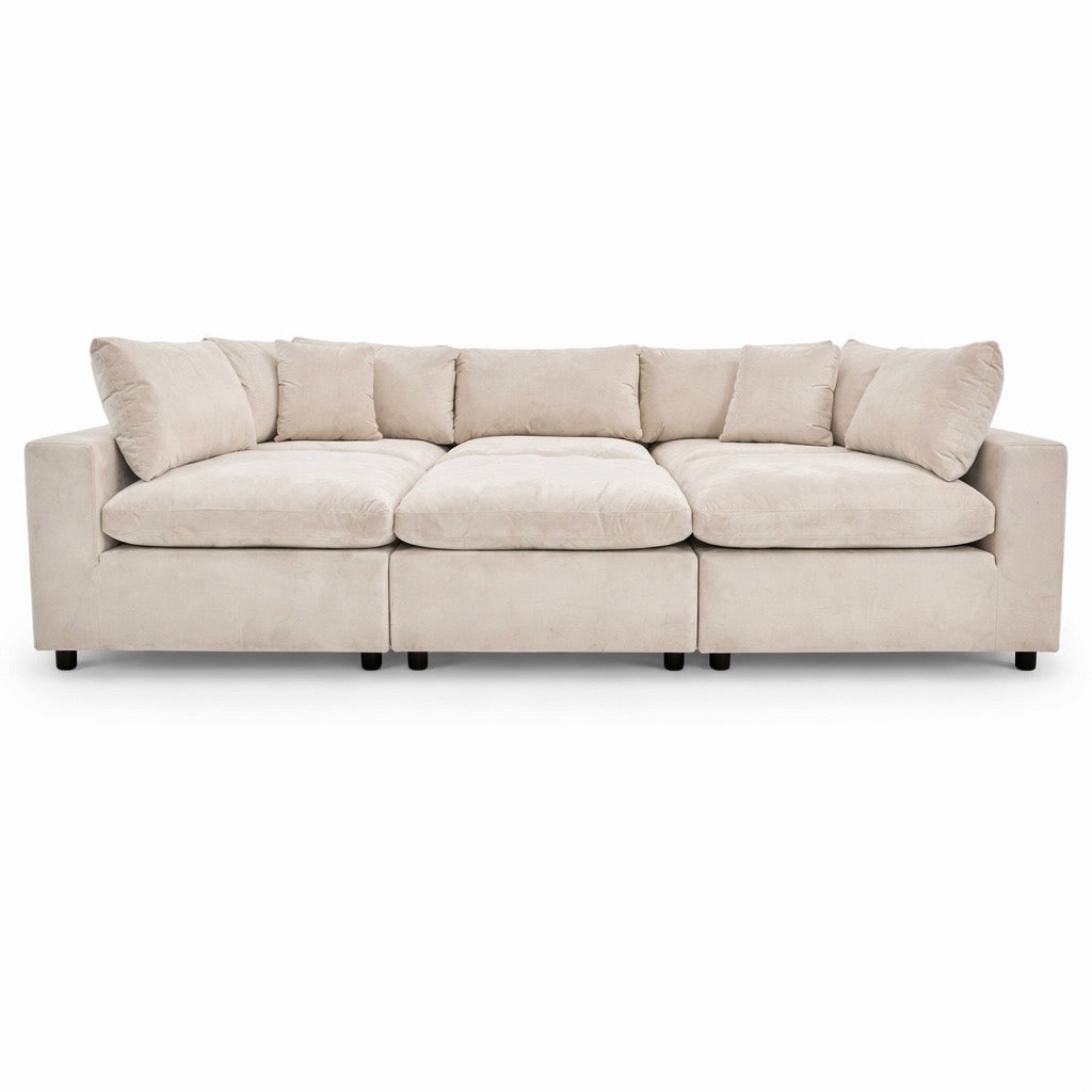 Laurel Ivory Velvet Modular Sofa