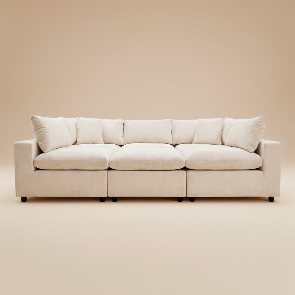 Laurel Ivory Velvet Modular Sofa