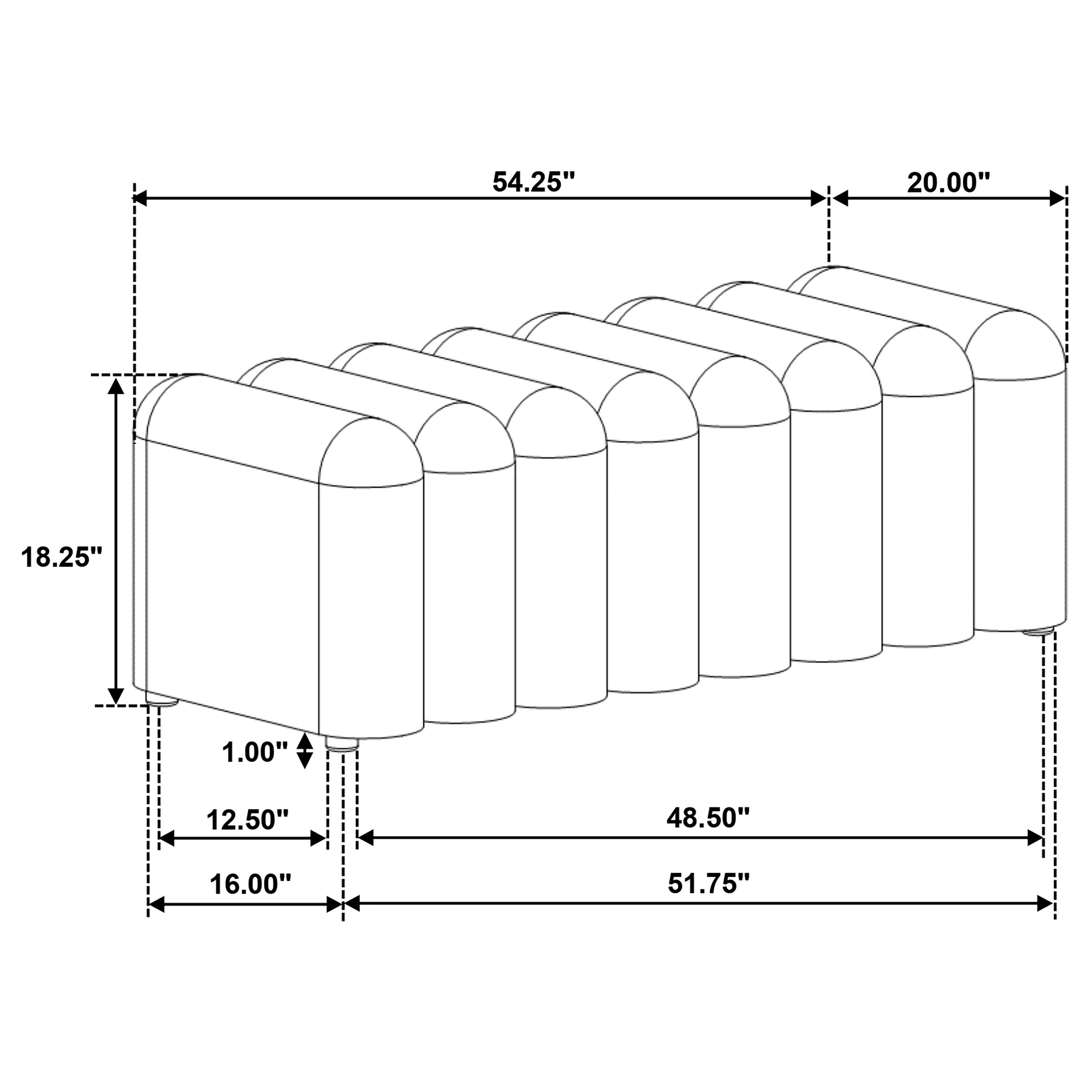 Summer Blue Fabric Upholstered Tufted Accent Bench