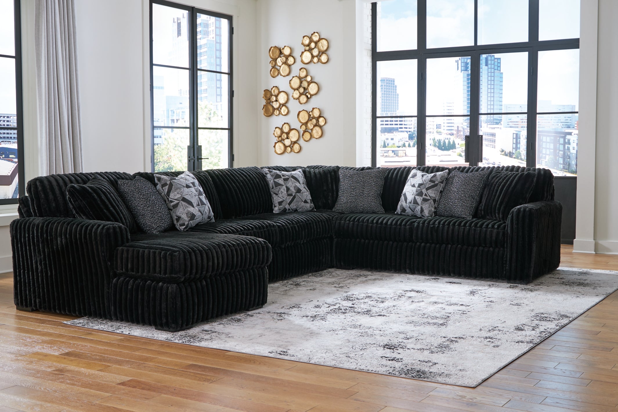 Midnight-Madness 4-Piece Sectional with Left Chaise