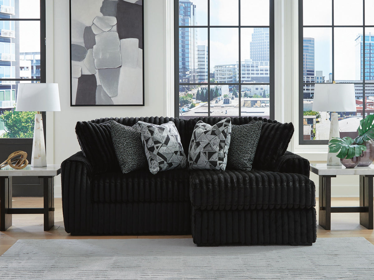Midnight-Madness 2-Piece Sectional with Chaise - Right-Arm Chaise