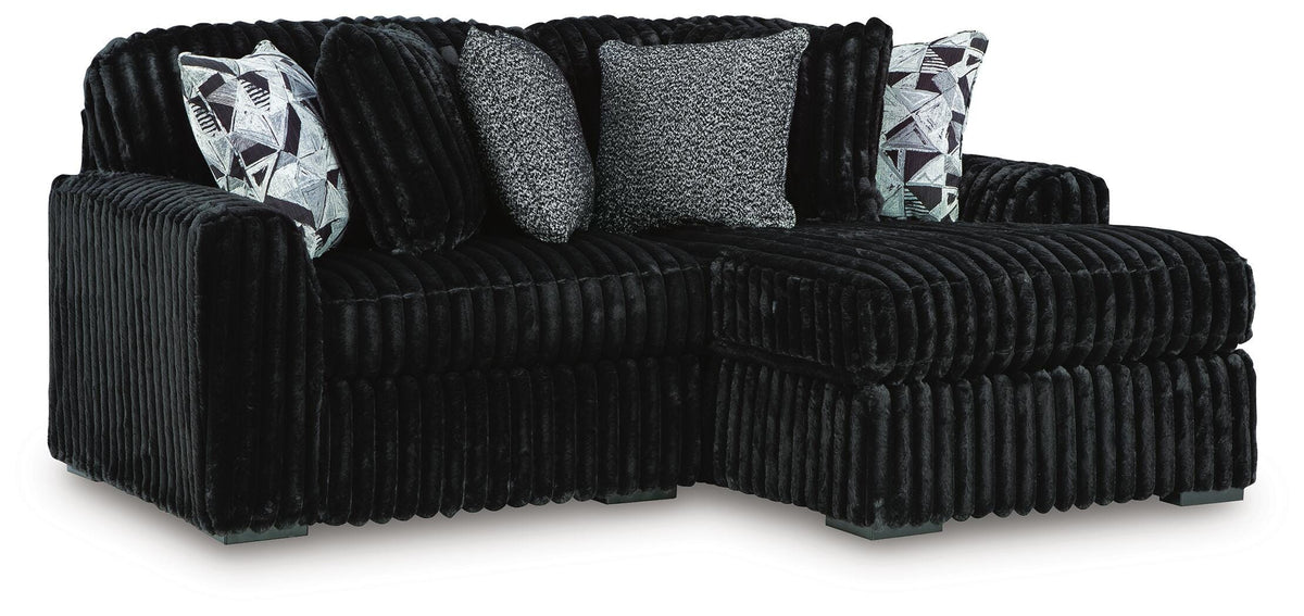 Midnight-Madness 2-Piece Sectional with Chaise - Right-Arm Chaise