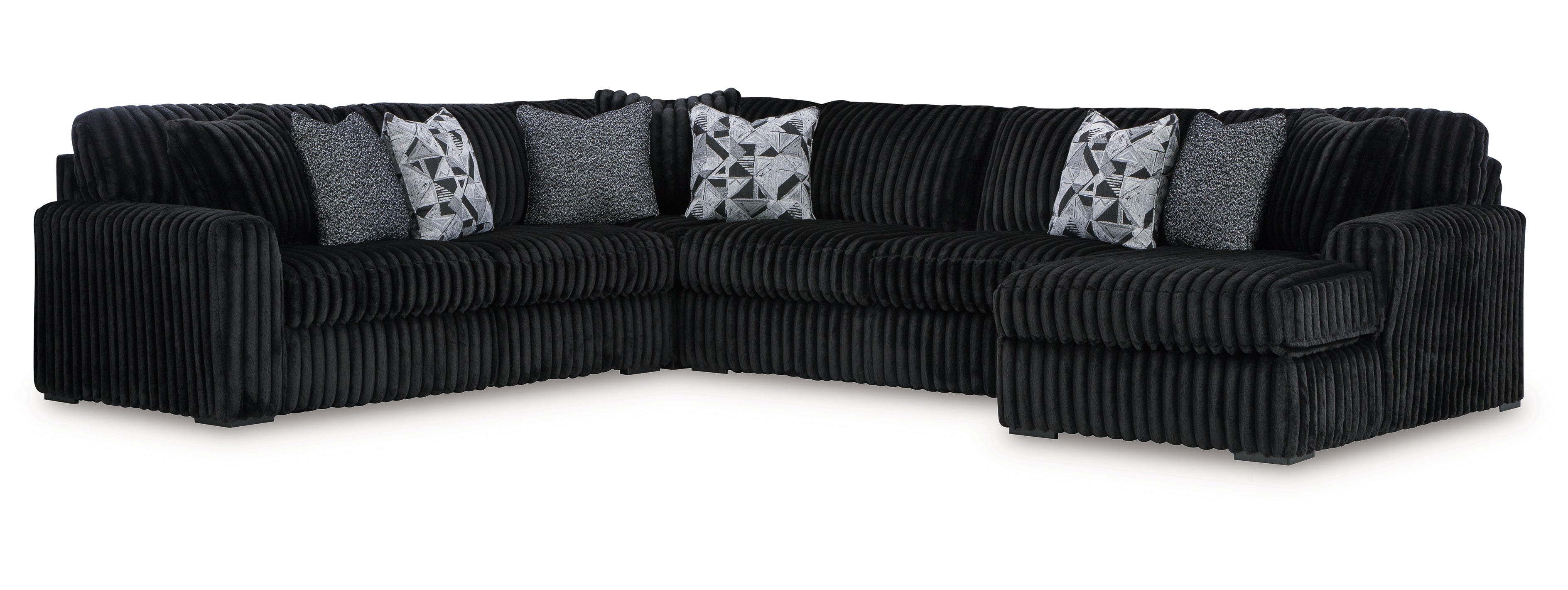Midnight-Madness 4-Piece Sectional with Right Chaise