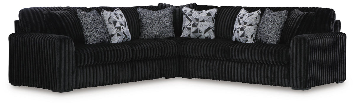 Midnight-Madness 3-Piece Sectional - Onyx
