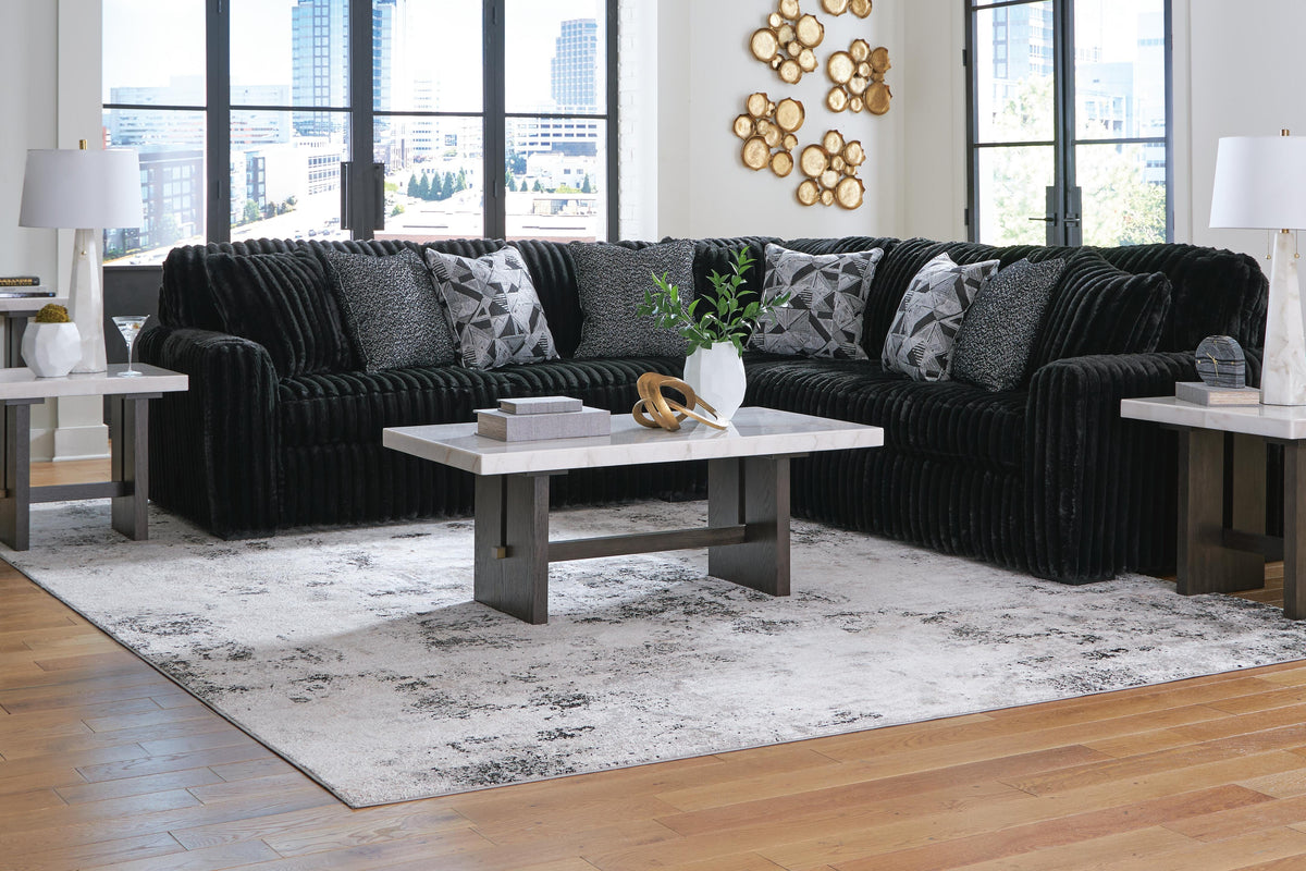 Midnight-Madness 3-Piece Sectional - Onyx