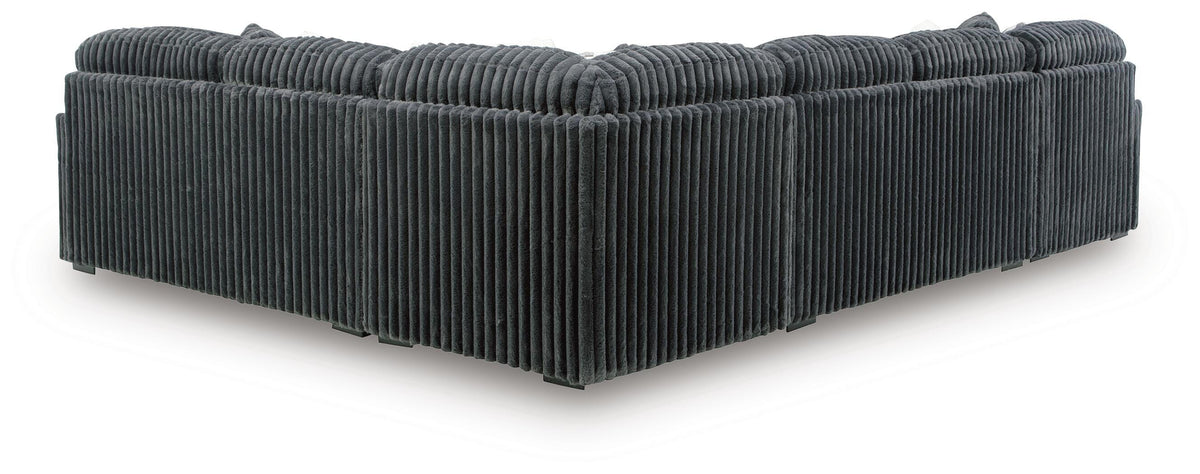 Midnight-Madness 4-Piece Sectional with Chaise - Gunmetal, Left-Arm Chaise