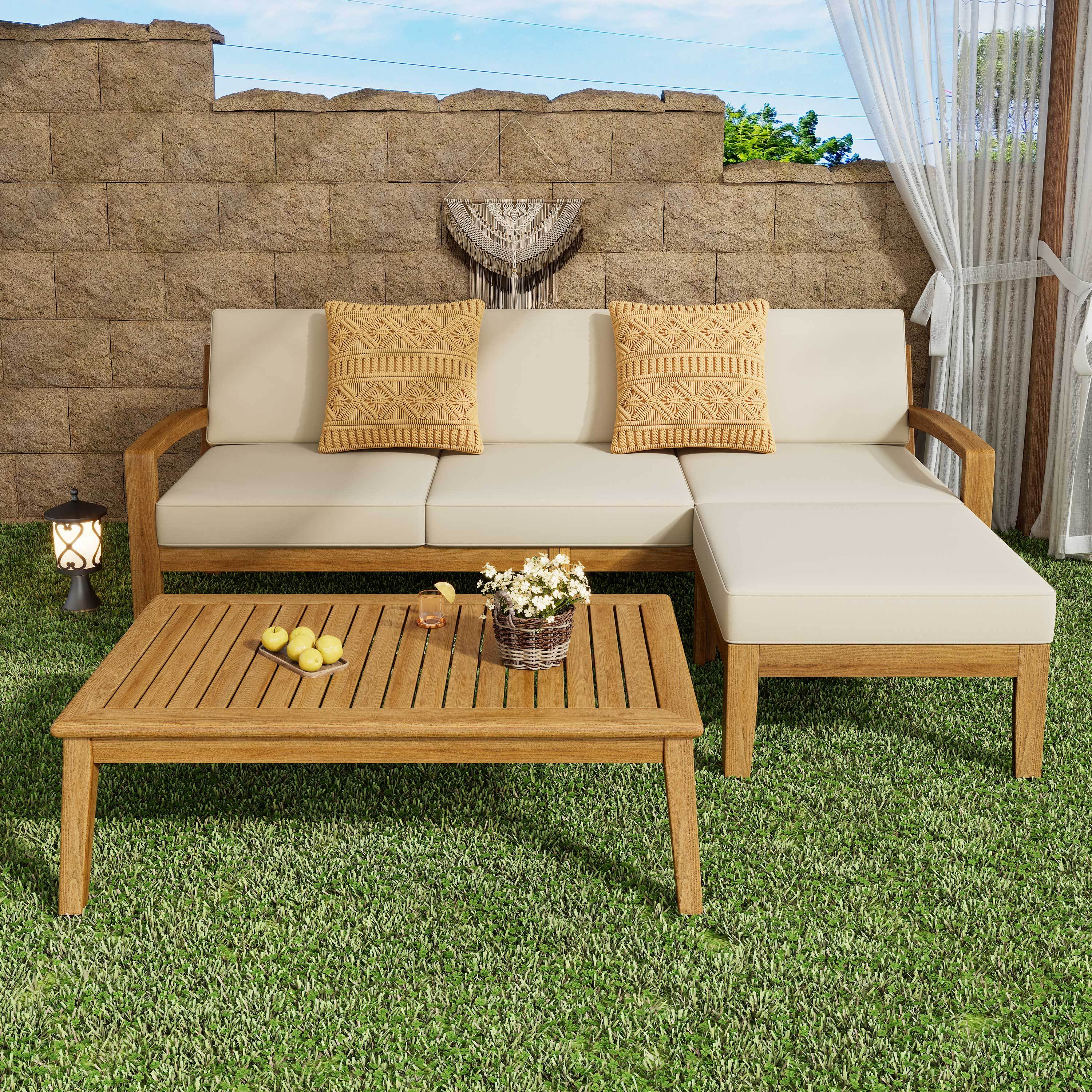 Grenada Outdoor Sectional Set Acacia Wood