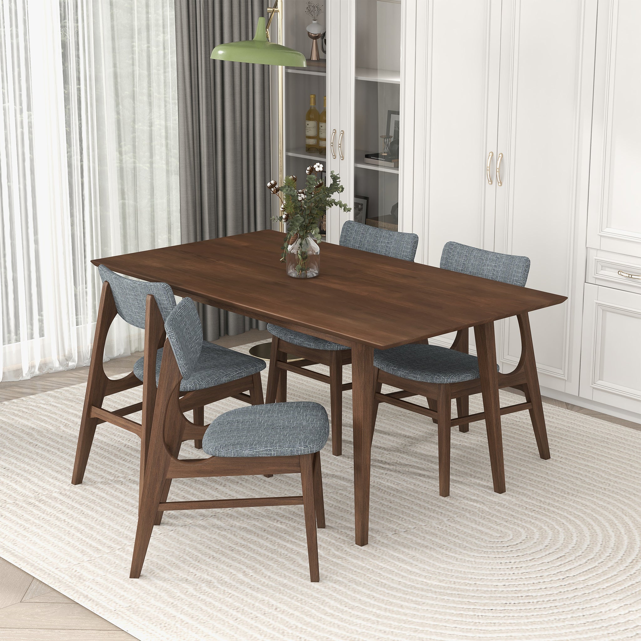 Adira Solid Wood Walnut Large Dining Table - MidinMod