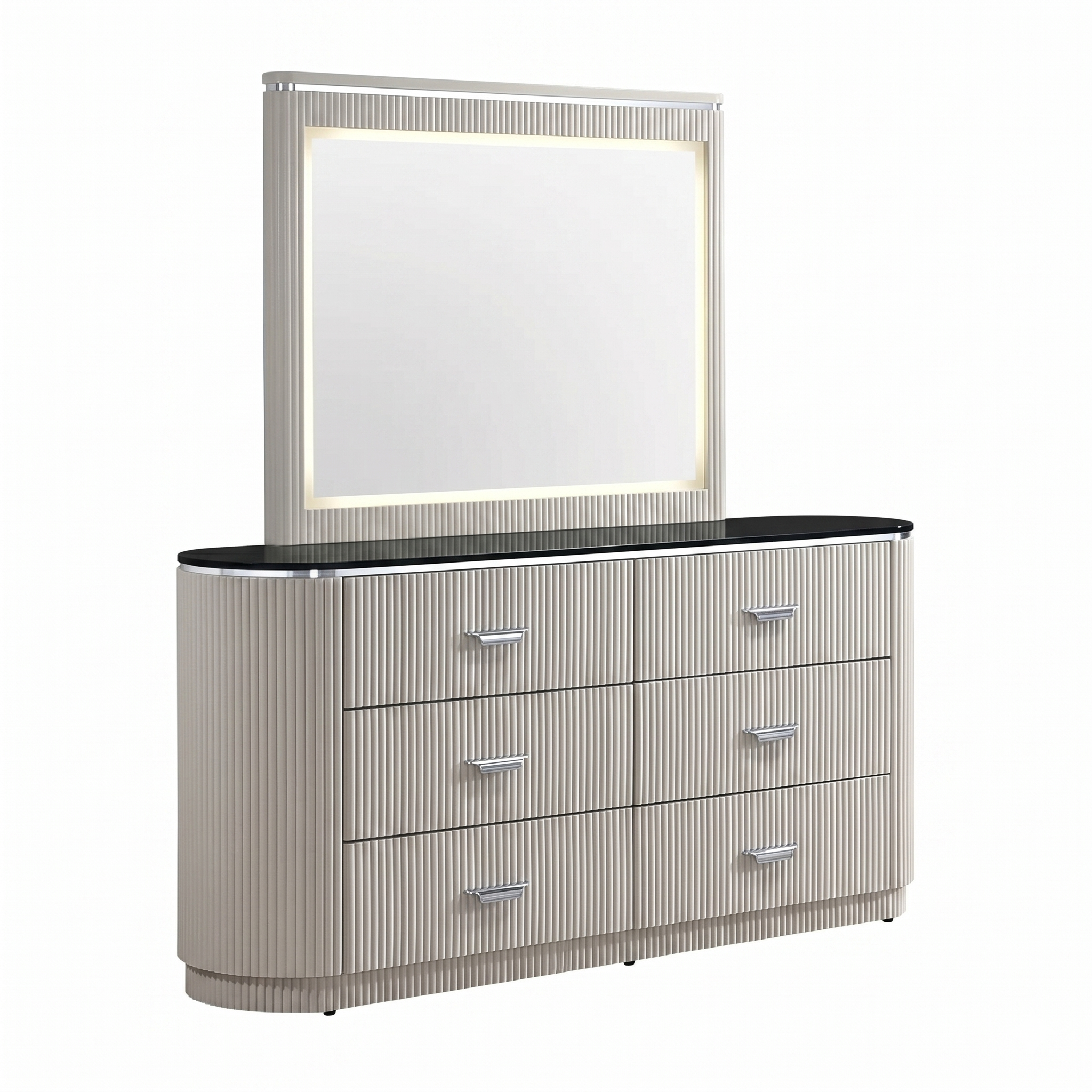 Aldgate Light Gray Dresser | Contemporary Dresser with Cultured Stone Top | MidinMod