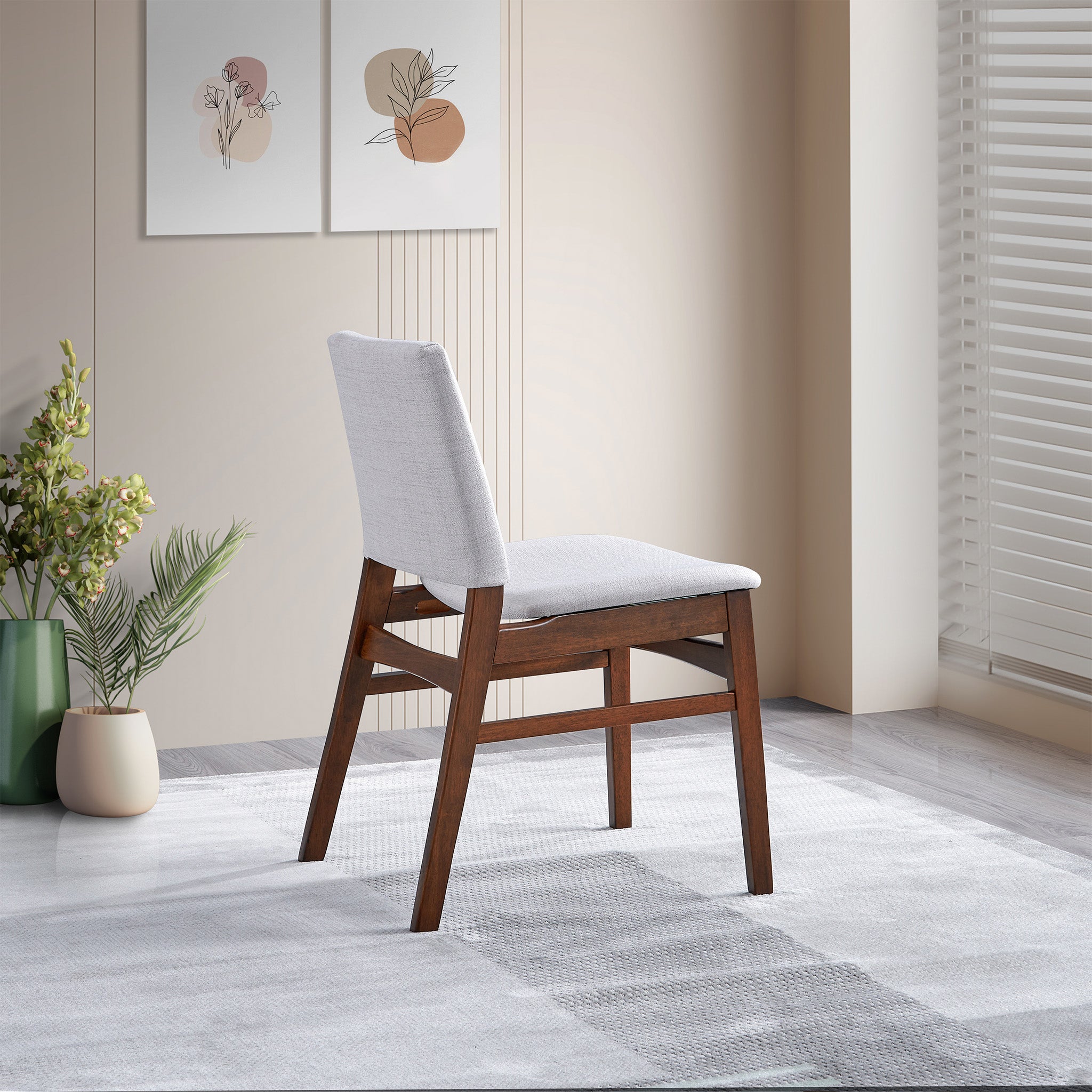 Alpha Light Grey Dining Chair set of two - MidinMod