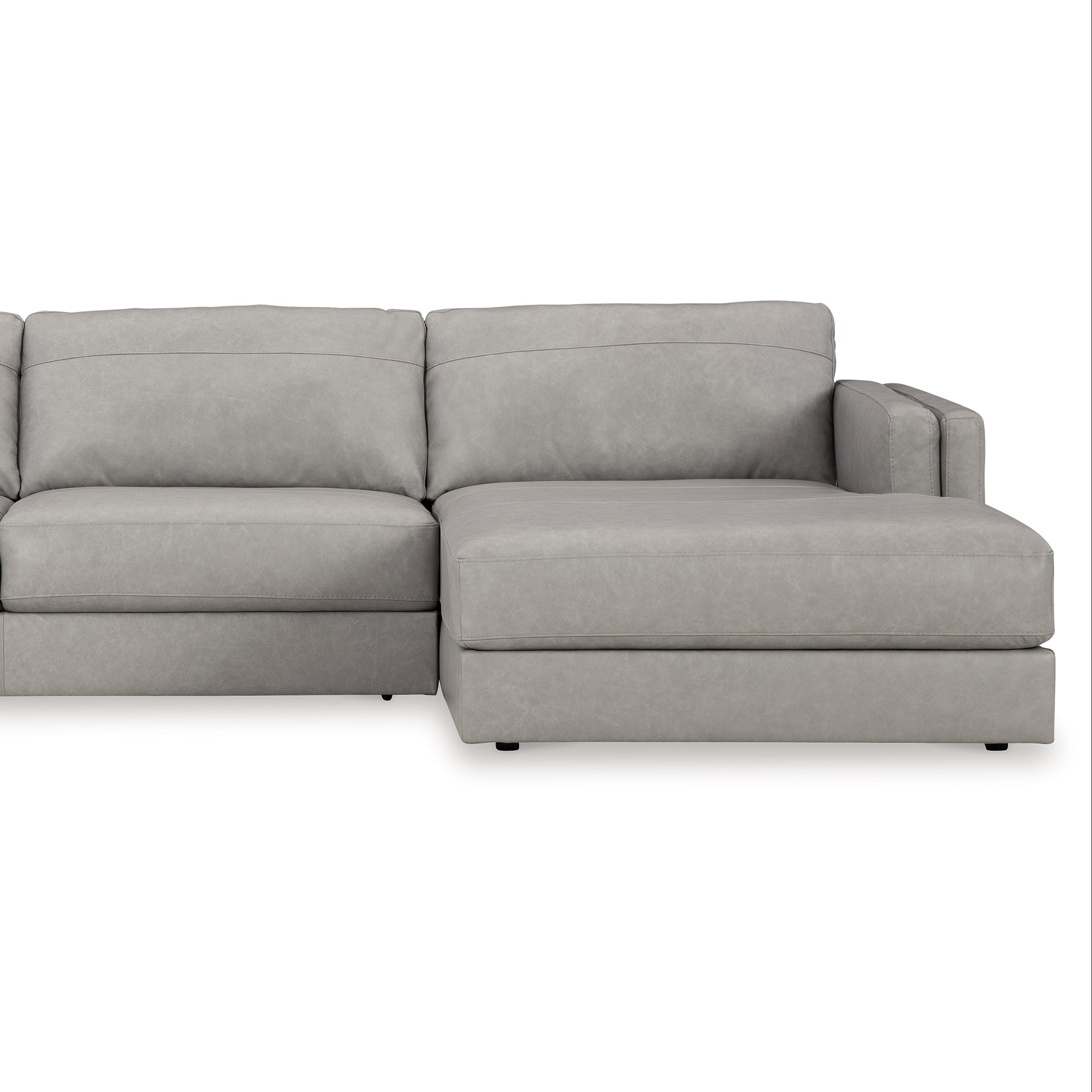 Amiata 2-Piece Contemporary Leather Sectional with Right-Facing Chaise