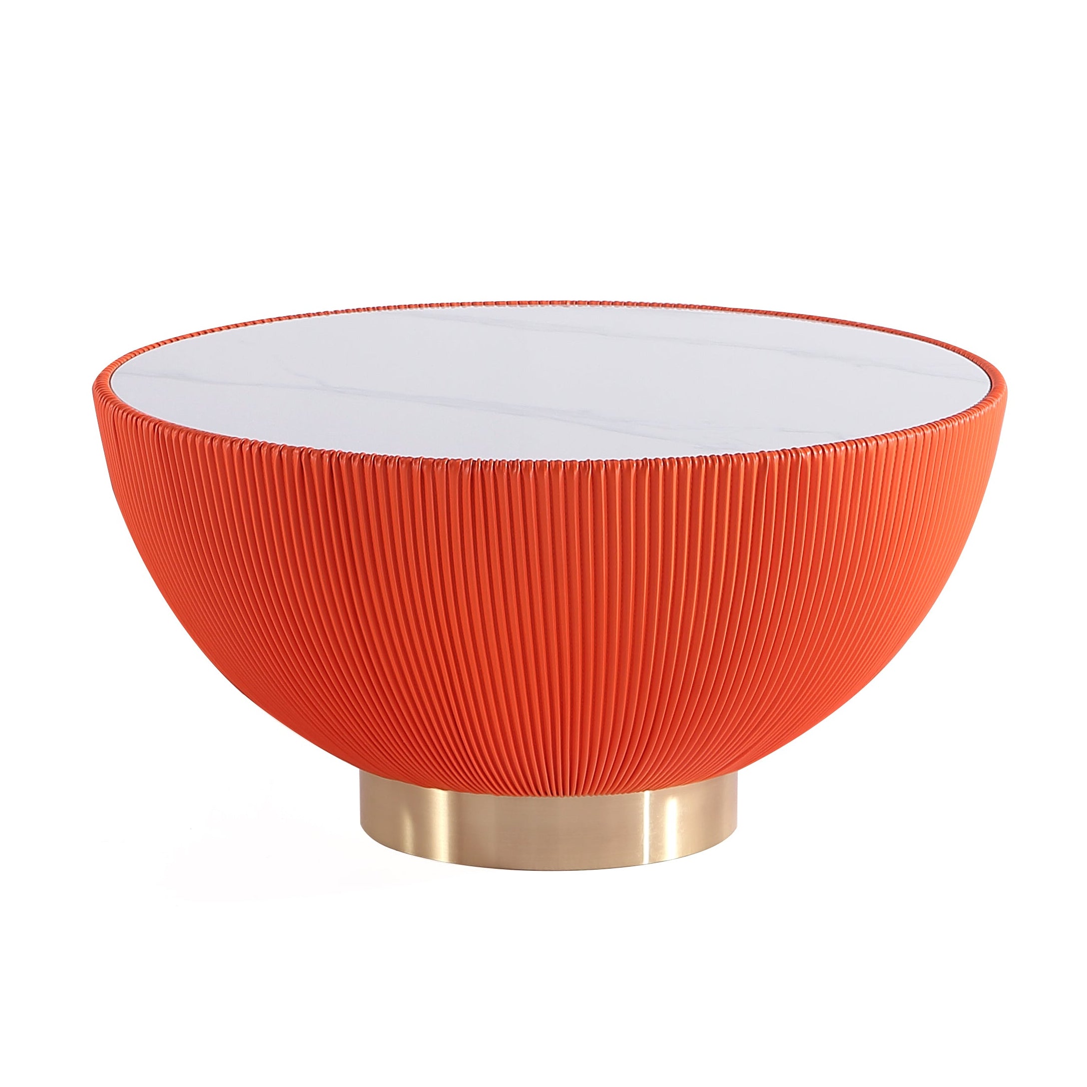 Anderson Orange Leather Coffee Table | Contemporary Upholstered Living Room Decor | MidinMod