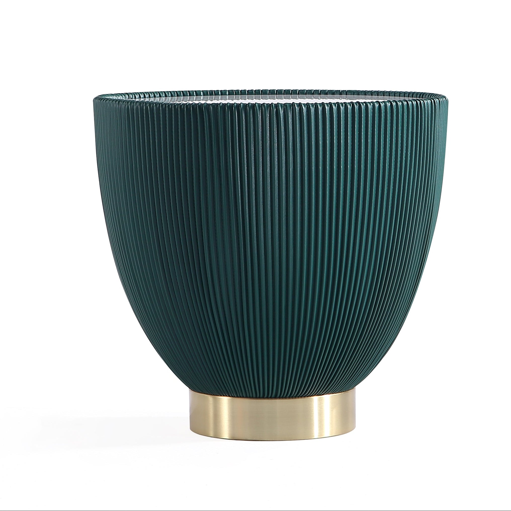 Anderson Modern Green Vegan Leather End Table | MidinMod