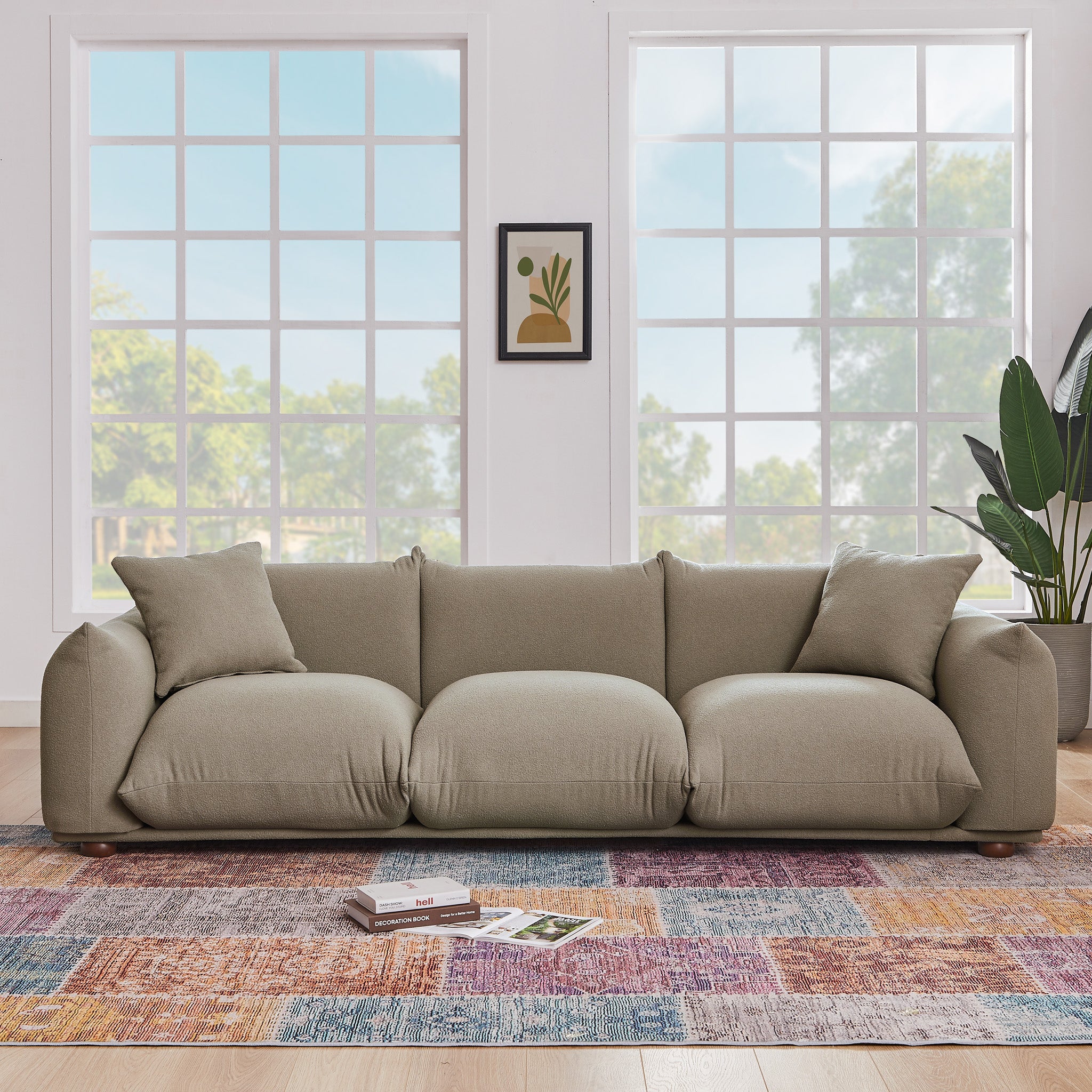 Archer Mocha Boucle Sofa - MidinMod