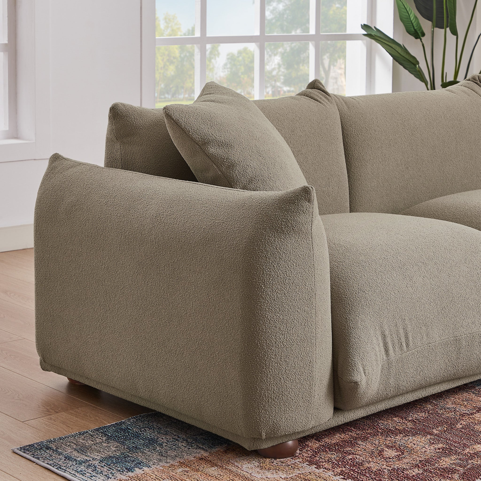 Archer Mocha Boucle Sofa - MidinMod