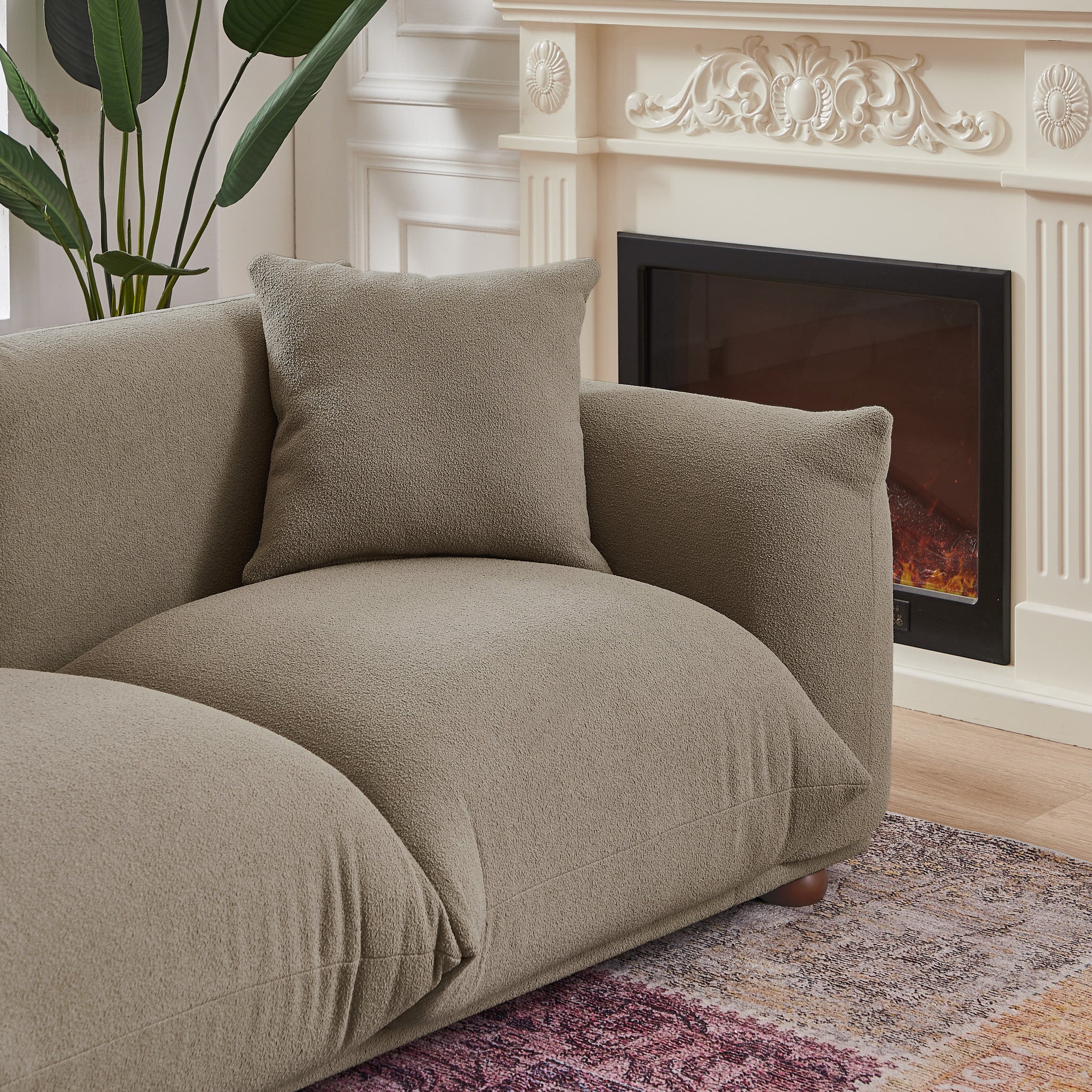 Archer Mocha Boucle Sofa - MidinMod