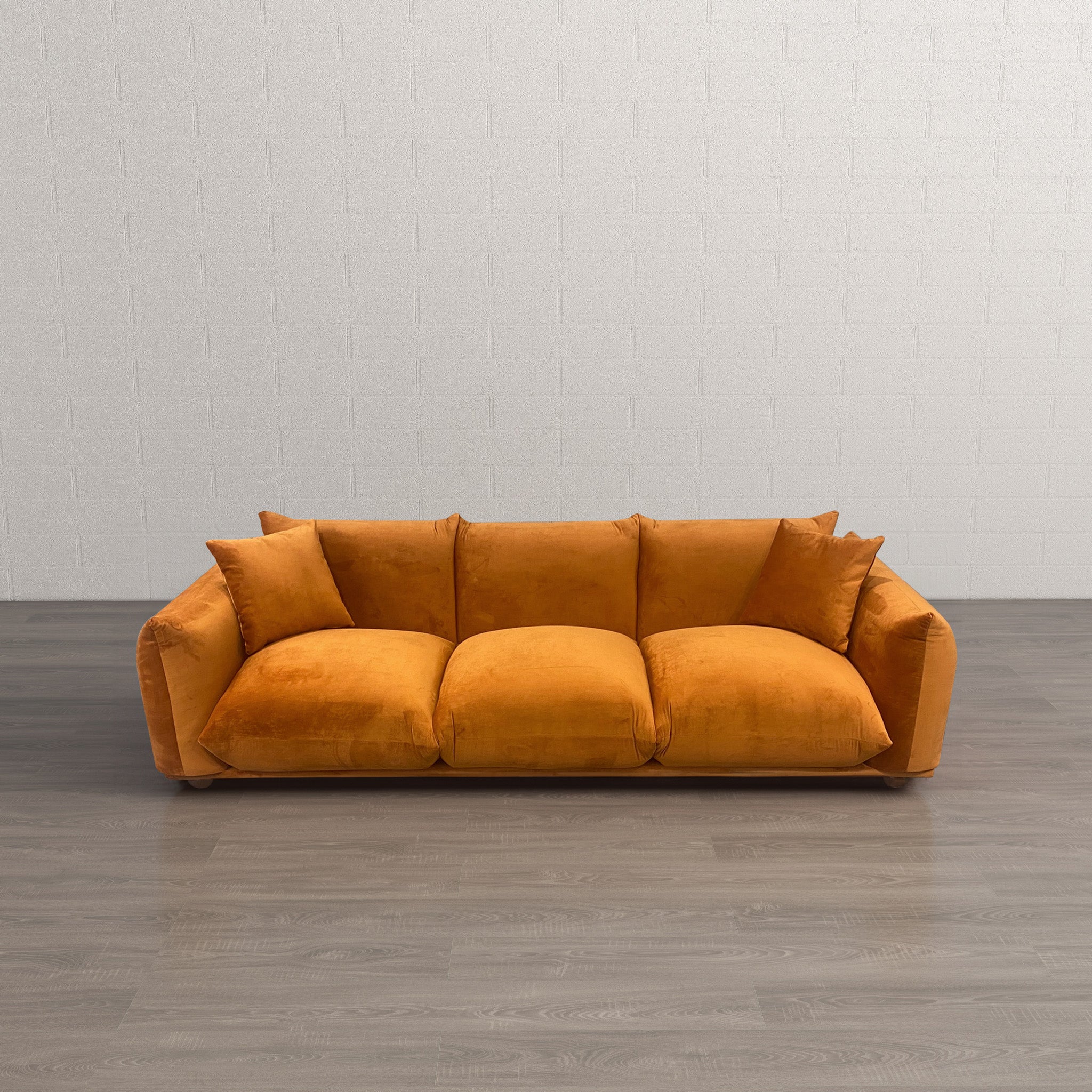 Archer Burnt Orange Velvet Sofa - MidinMod