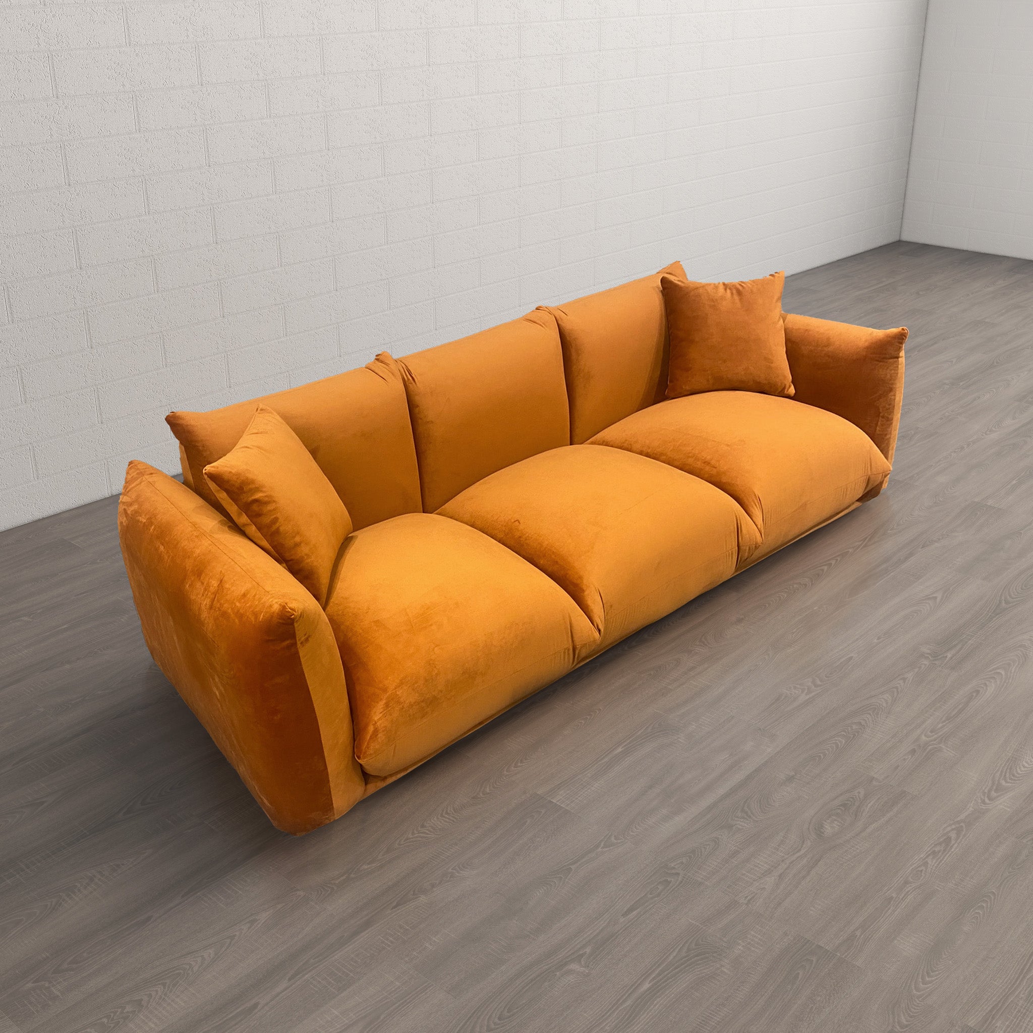 Archer Burnt Orange Velvet Sofa - MidinMod