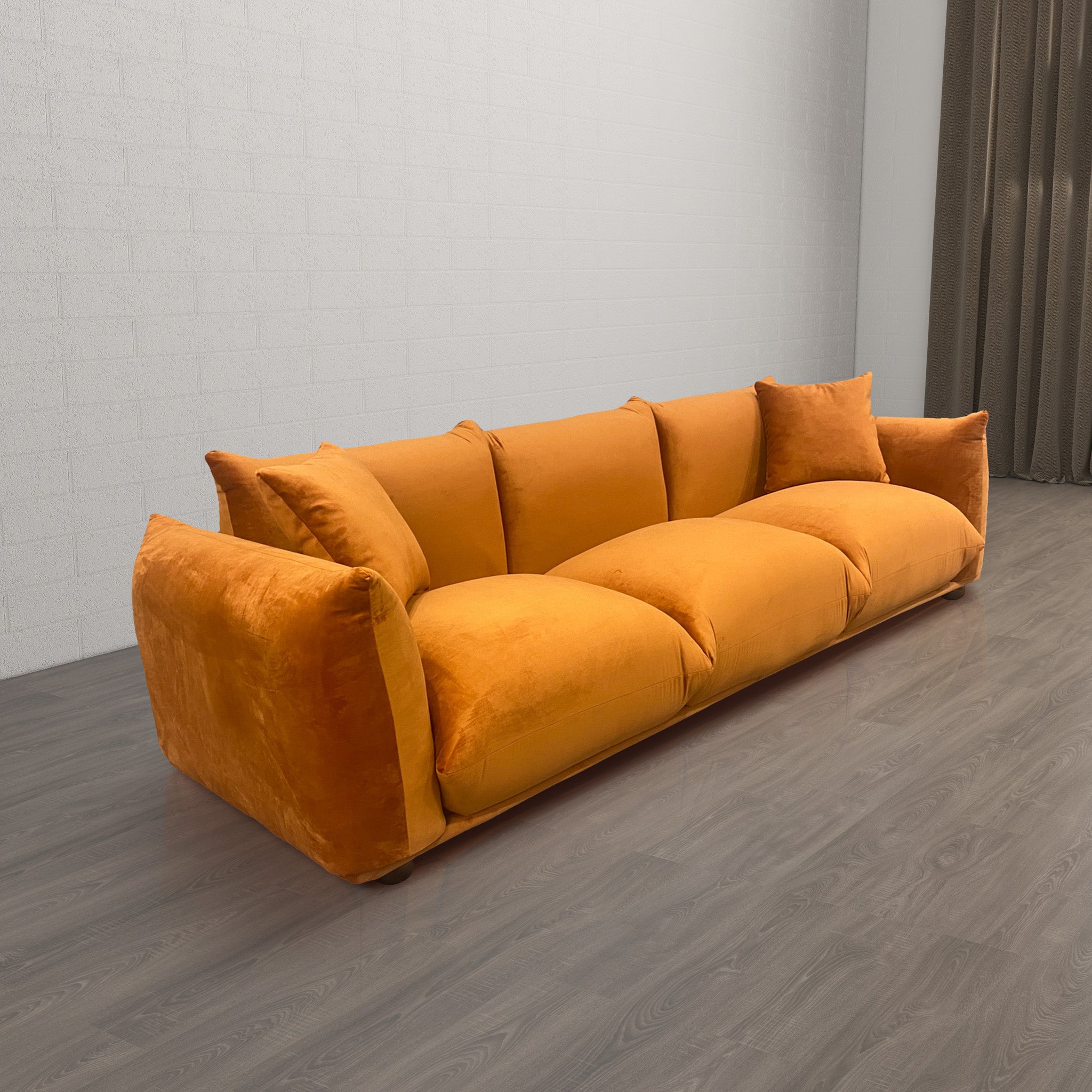 Archer Burnt Orange Velvet Sofa - MidinMod