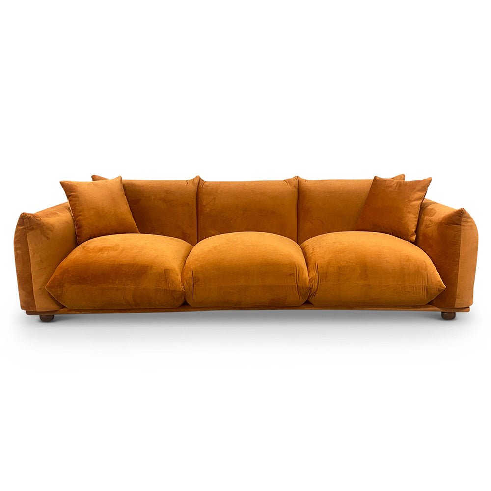 Archer Burnt Orange Velvet Sofa - MidinMod