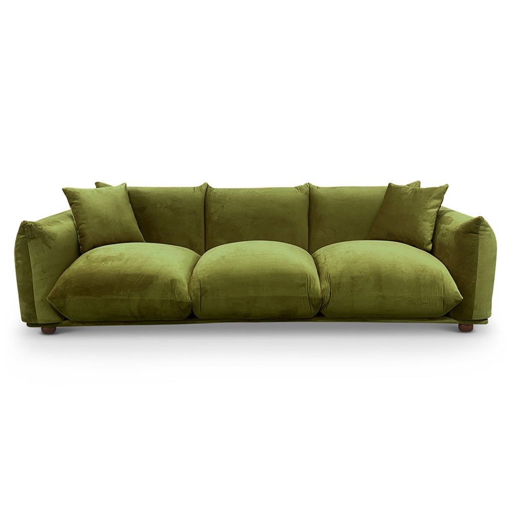 Archer Olive Green Velvet Sofa - MidinMod