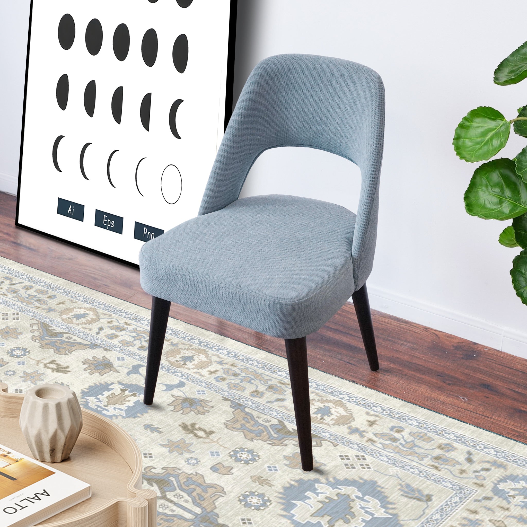 Ariana Mid Century Modern Dining Chair Light Gray Set of 2 - MidinMod