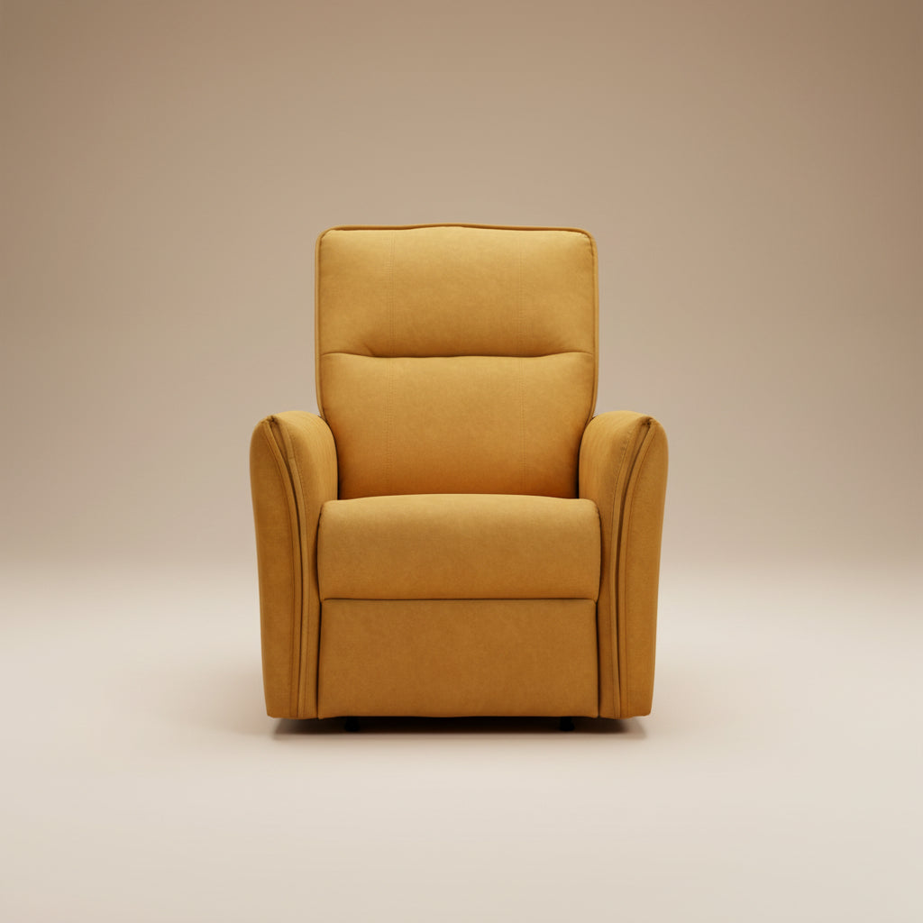 Ashland Dark Yellow Suede Recliner Chair - MidinMod