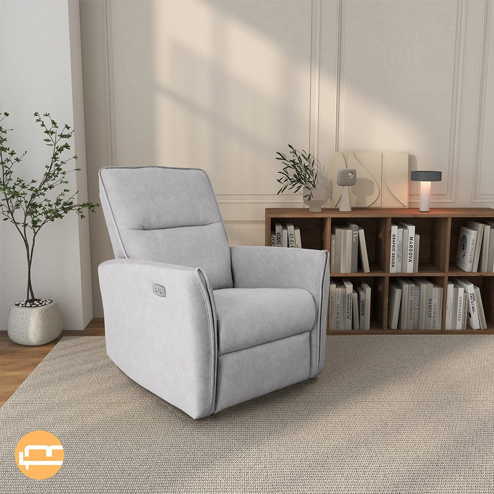 Ashland Grey Suede Recliner Chair - MidinMod