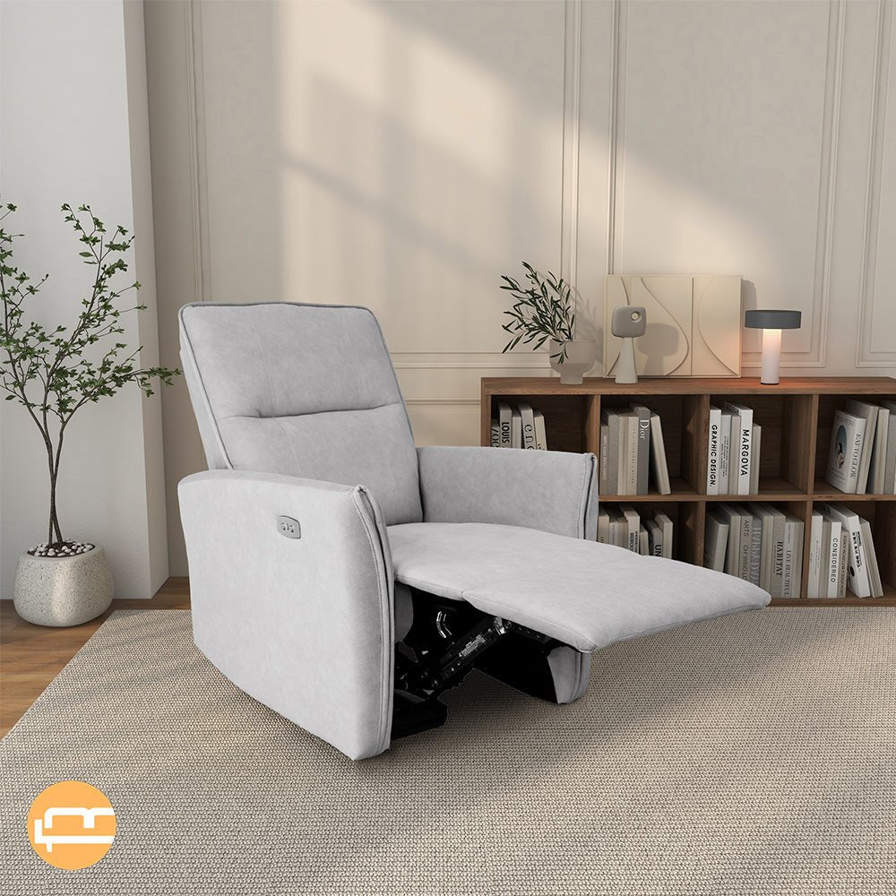 Ashland Grey Suede Recliner Chair - MidinMod