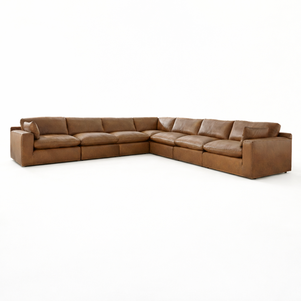 Emilia 7-Piece Modular Leather Sectional Sofa
