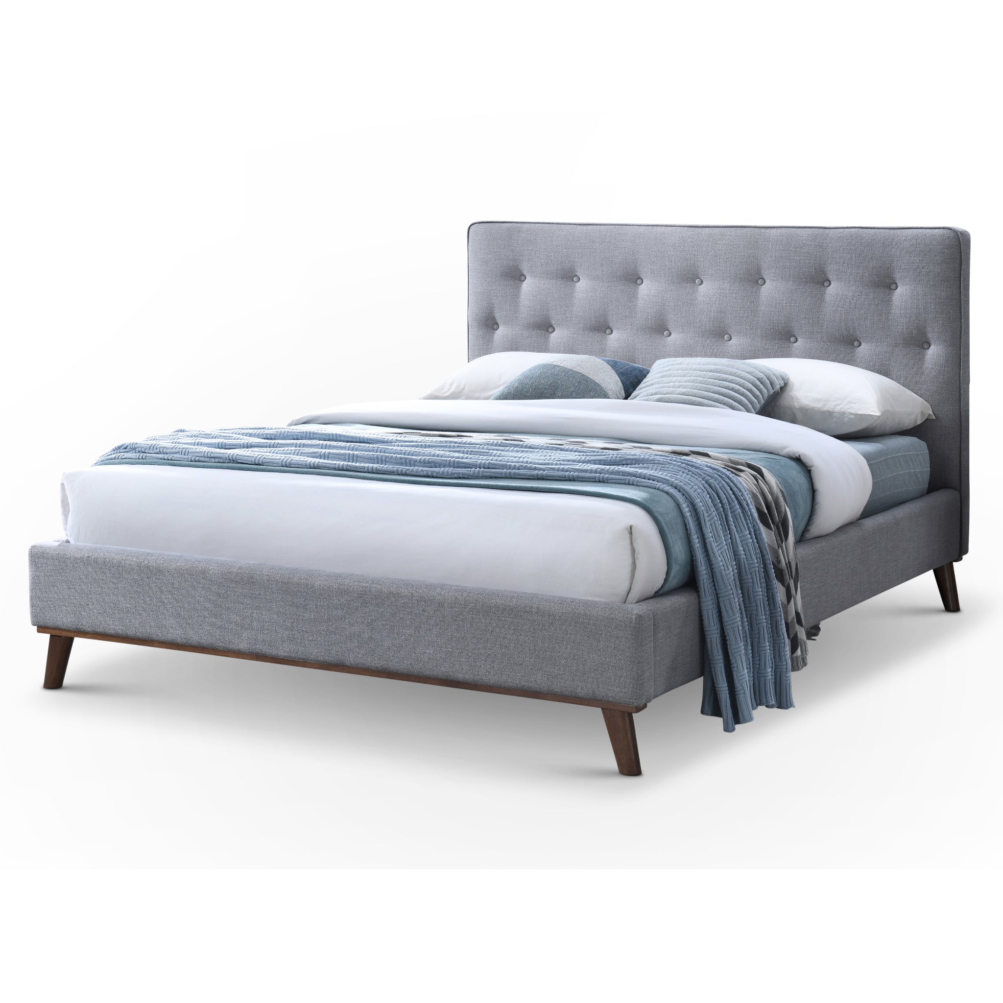 Ashton King Light Grey Bed - MidinMod