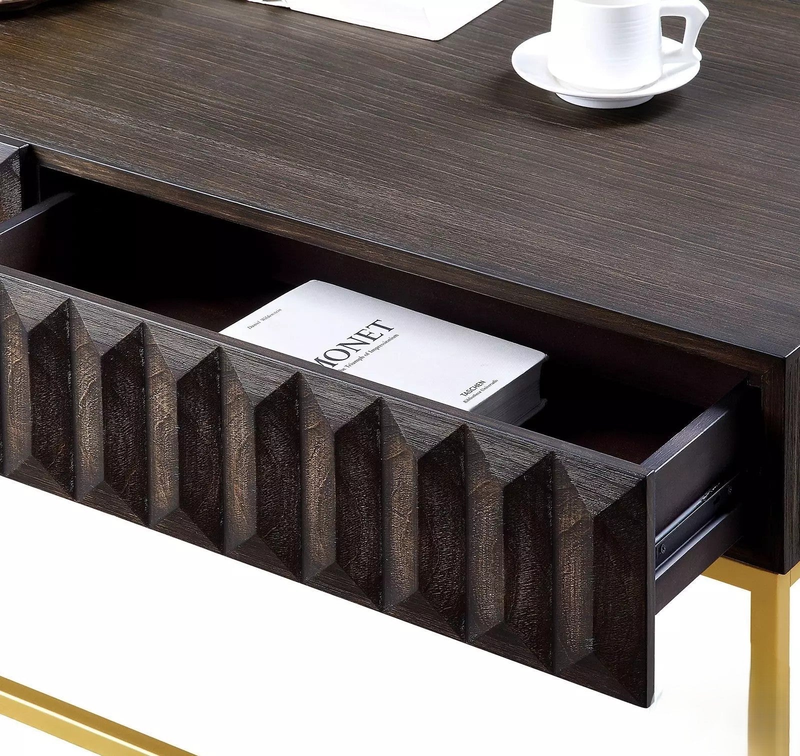 Augsburg Walnut/Gold Sofa Table