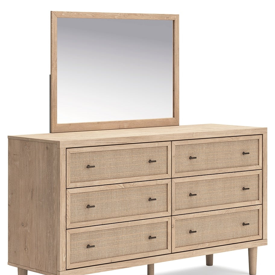 Cielden Queen Panel Bed with Mirrored Dresser
