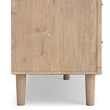 Cielden Full Panel Bed with Mirrored Dresser and Nightstand