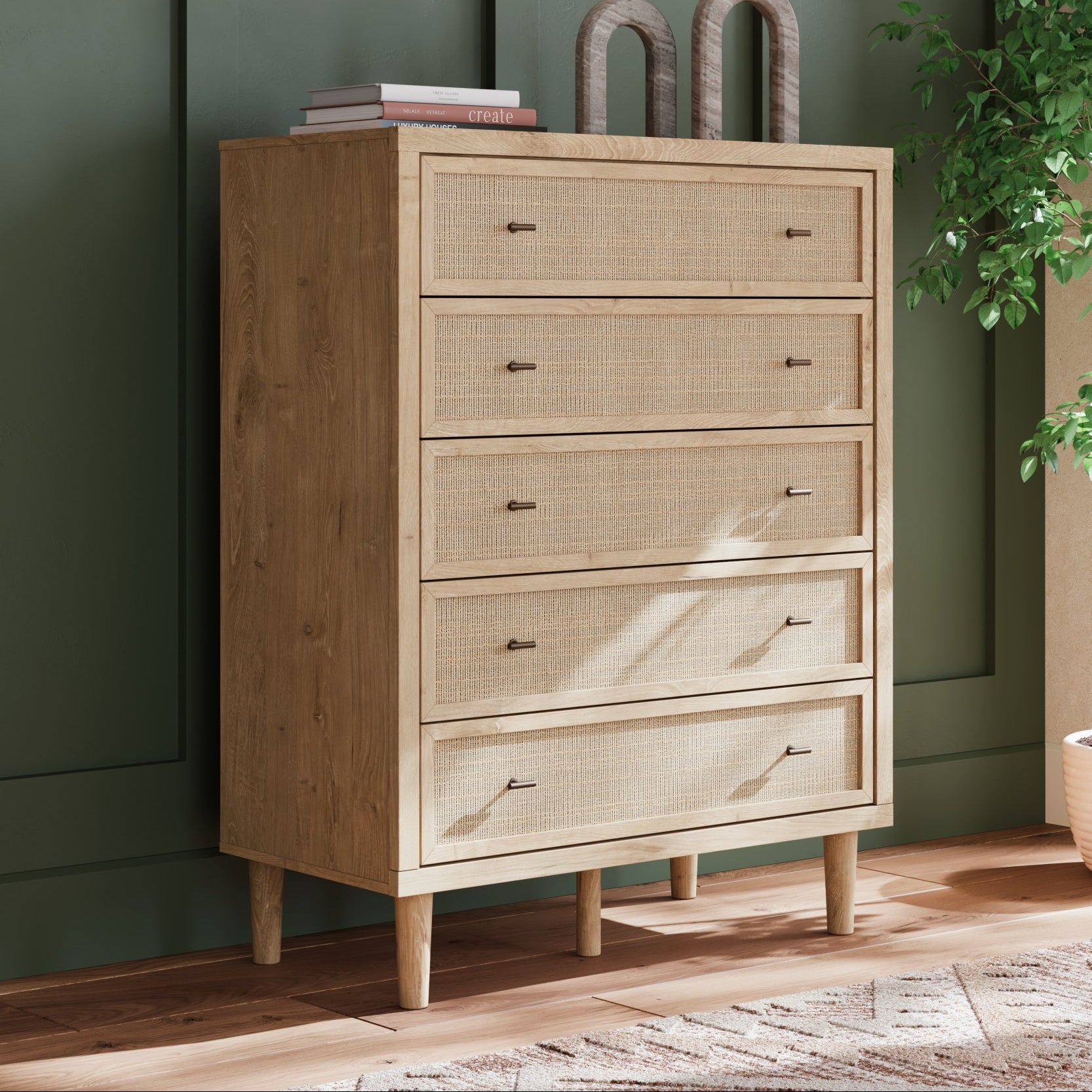 Cielden Five Drawer Wide Chest