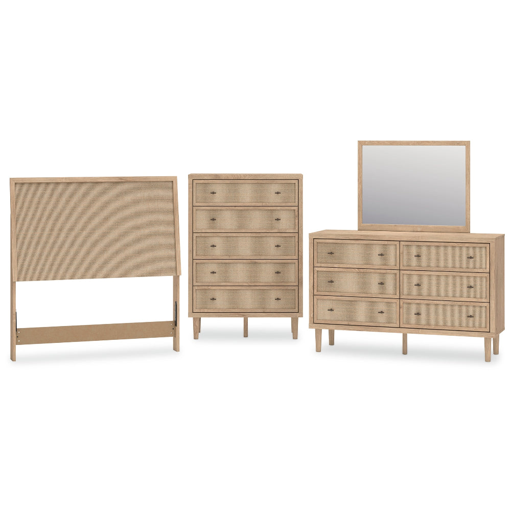 Cielden Full Panel Headboard, Dresser, Mirror and Chest