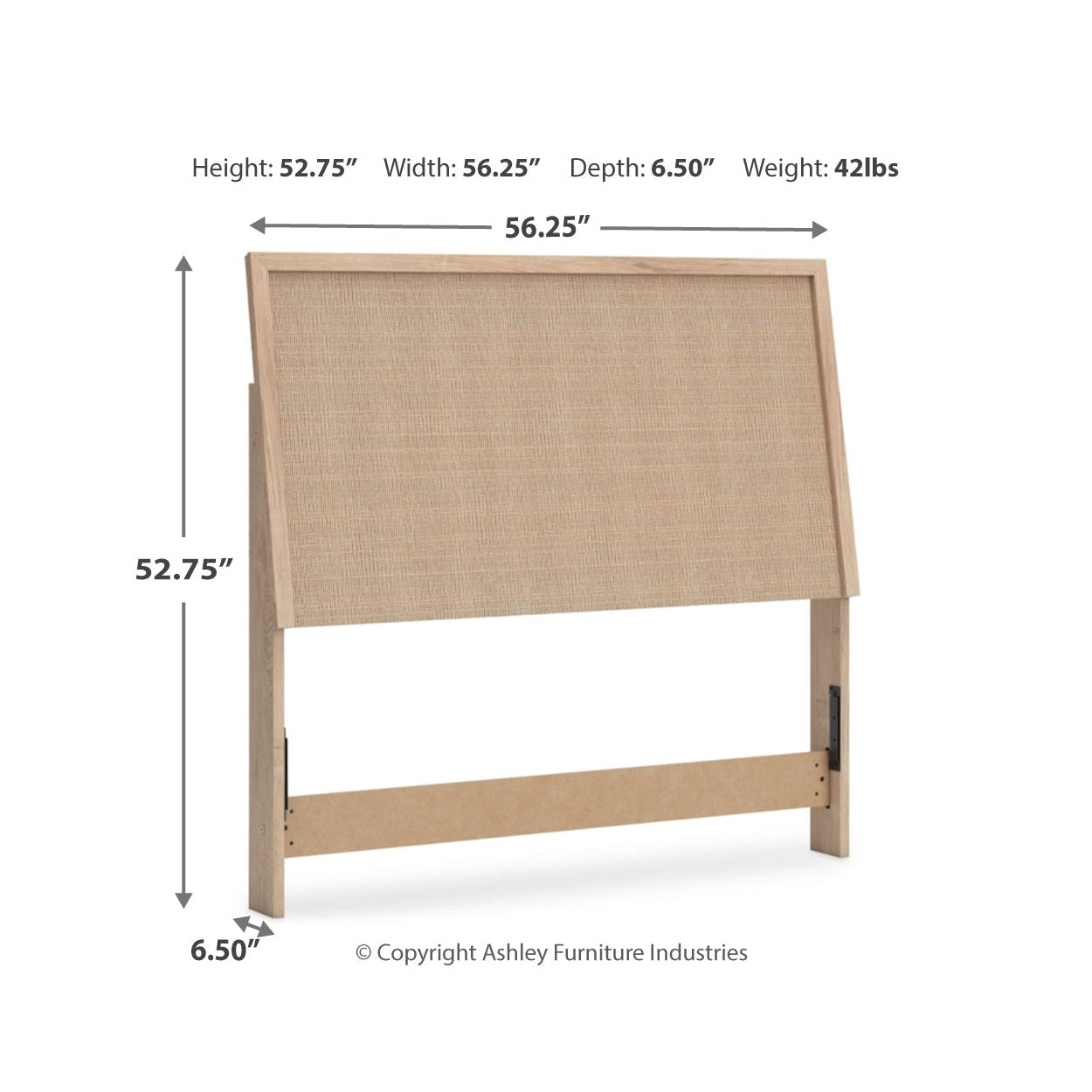 Cielden Full Upholstered Panel Bed with Mirrored Dresser and Nightstand