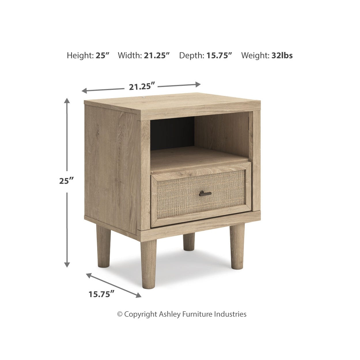 Cielden Full Upholstered Panel Bed with Mirrored Dresser and Nightstand