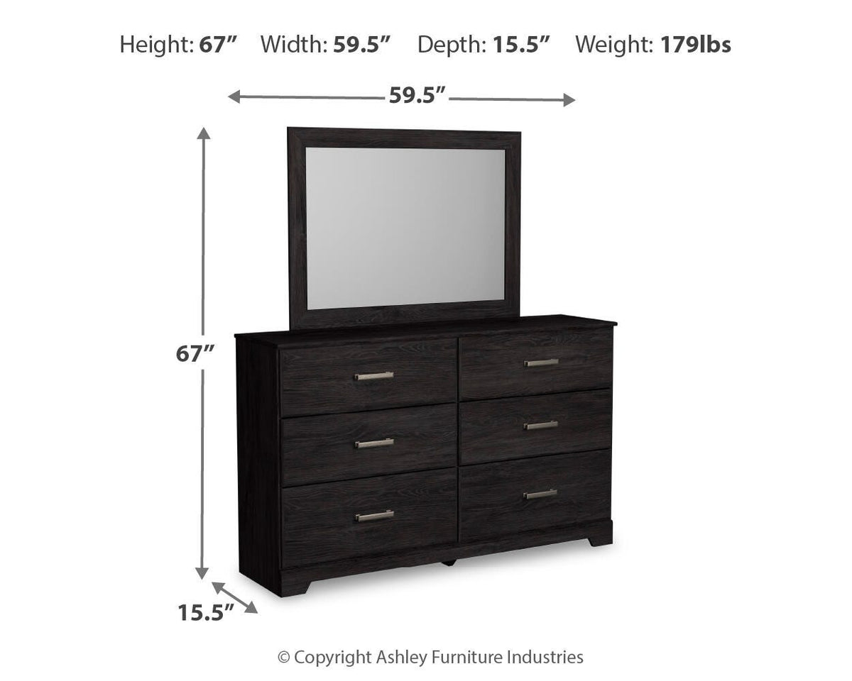 Belachime Queen Panel Bed with Mirrored Dresser, Chest and Nightstand