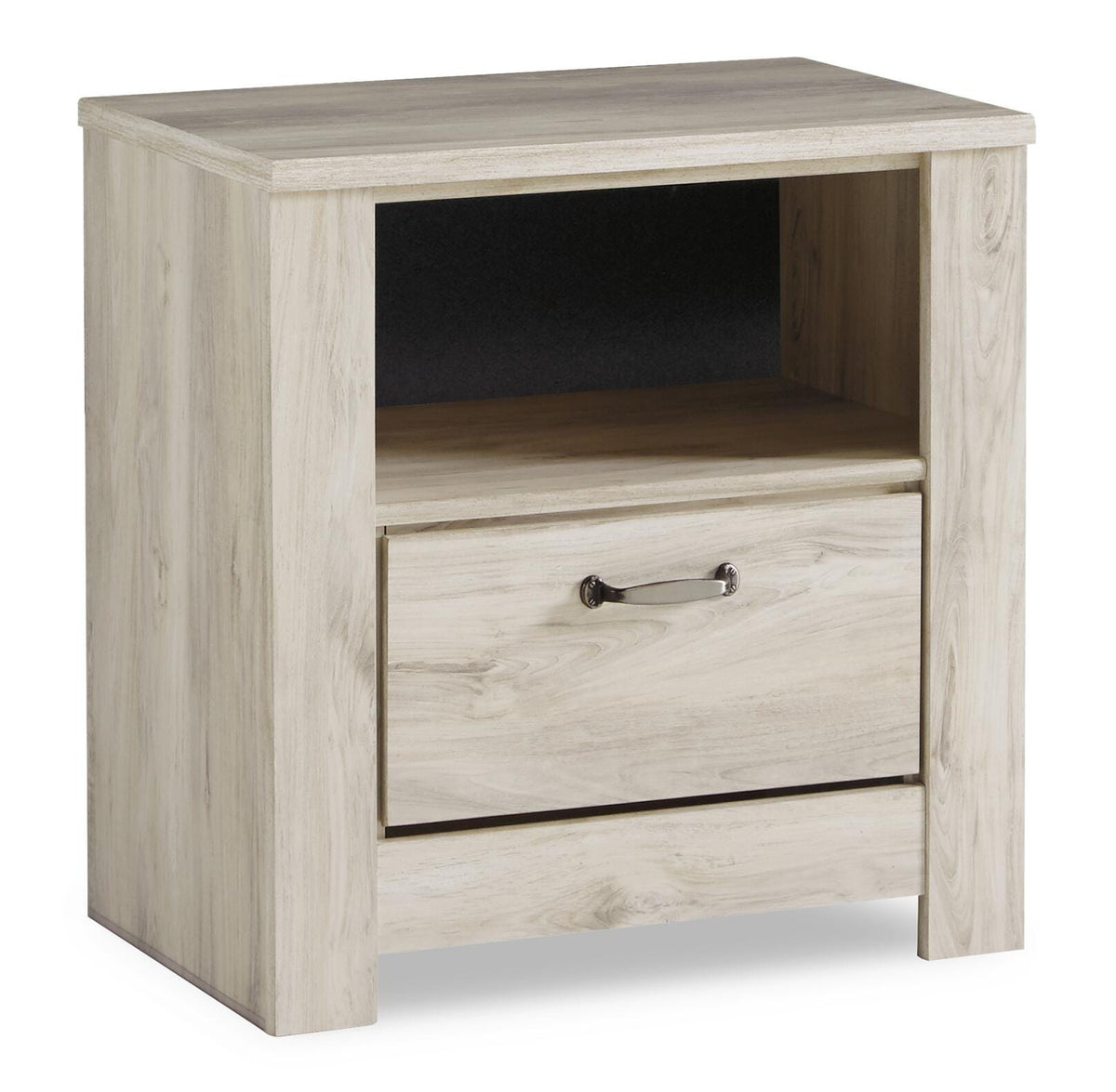 Bellaby Queen Platform Bed with 2 Storage Drawers with Mirrored Dresser, Chest and Nightstand