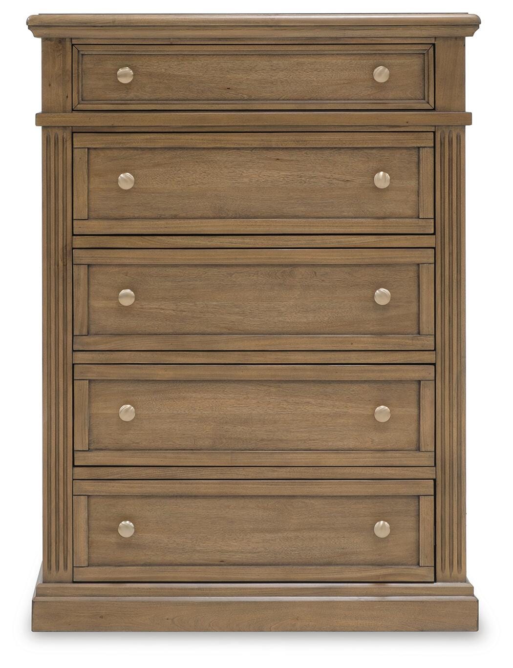 Mylarken Queen Panel Bed, Dresser, Mirror, Chest and Nightstand