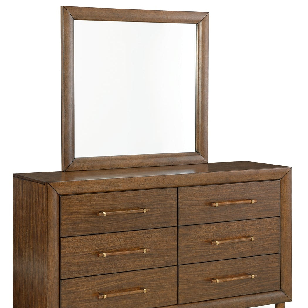 Lyncott California King Upholstered Bed with Mirrored Dresser