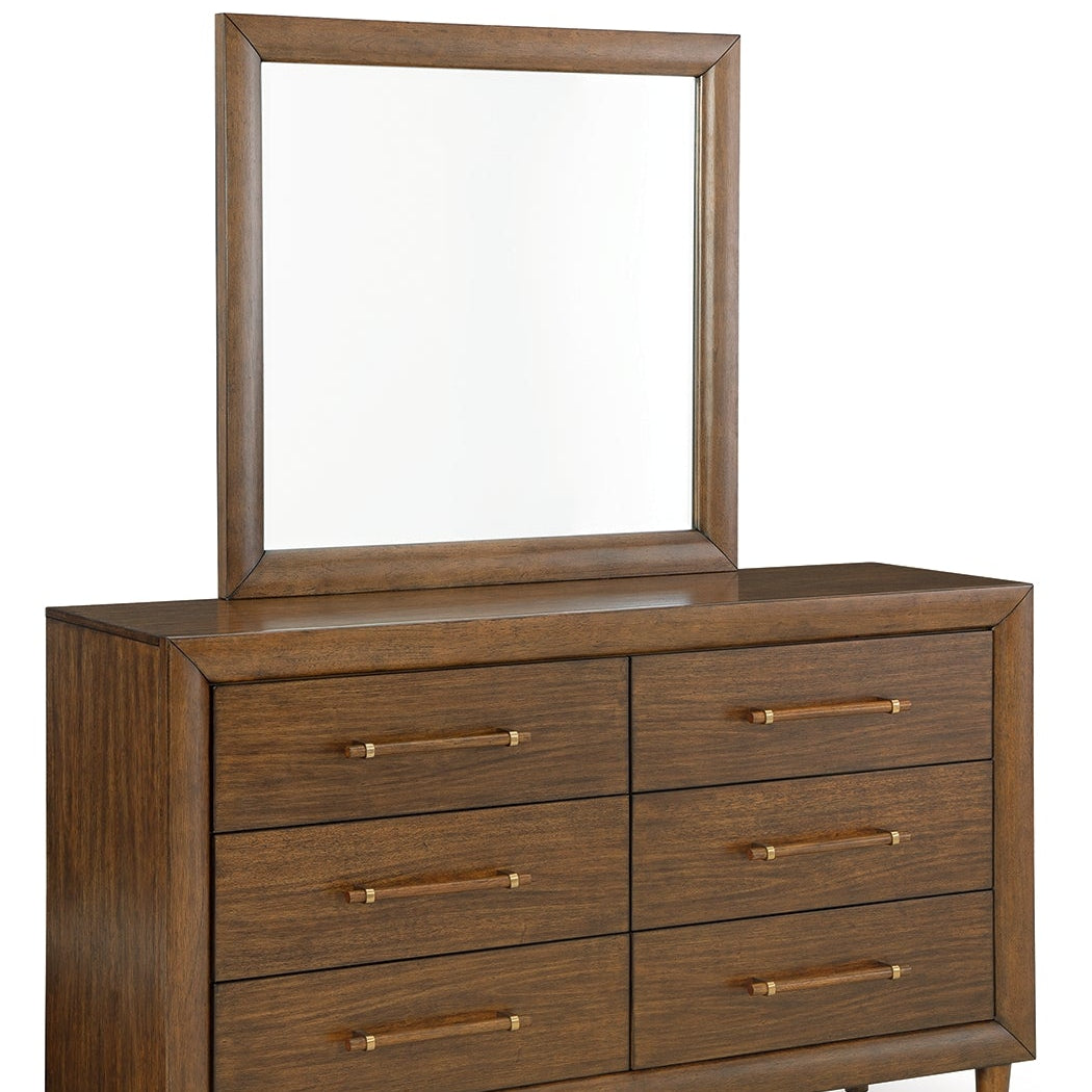 Lyncott Queen Upholstered Bed with Mirrored Dresser and Nightstand