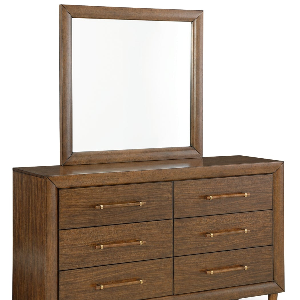 Lyncott California King Upholstered Bed with Mirrored Dresser and Nightstand